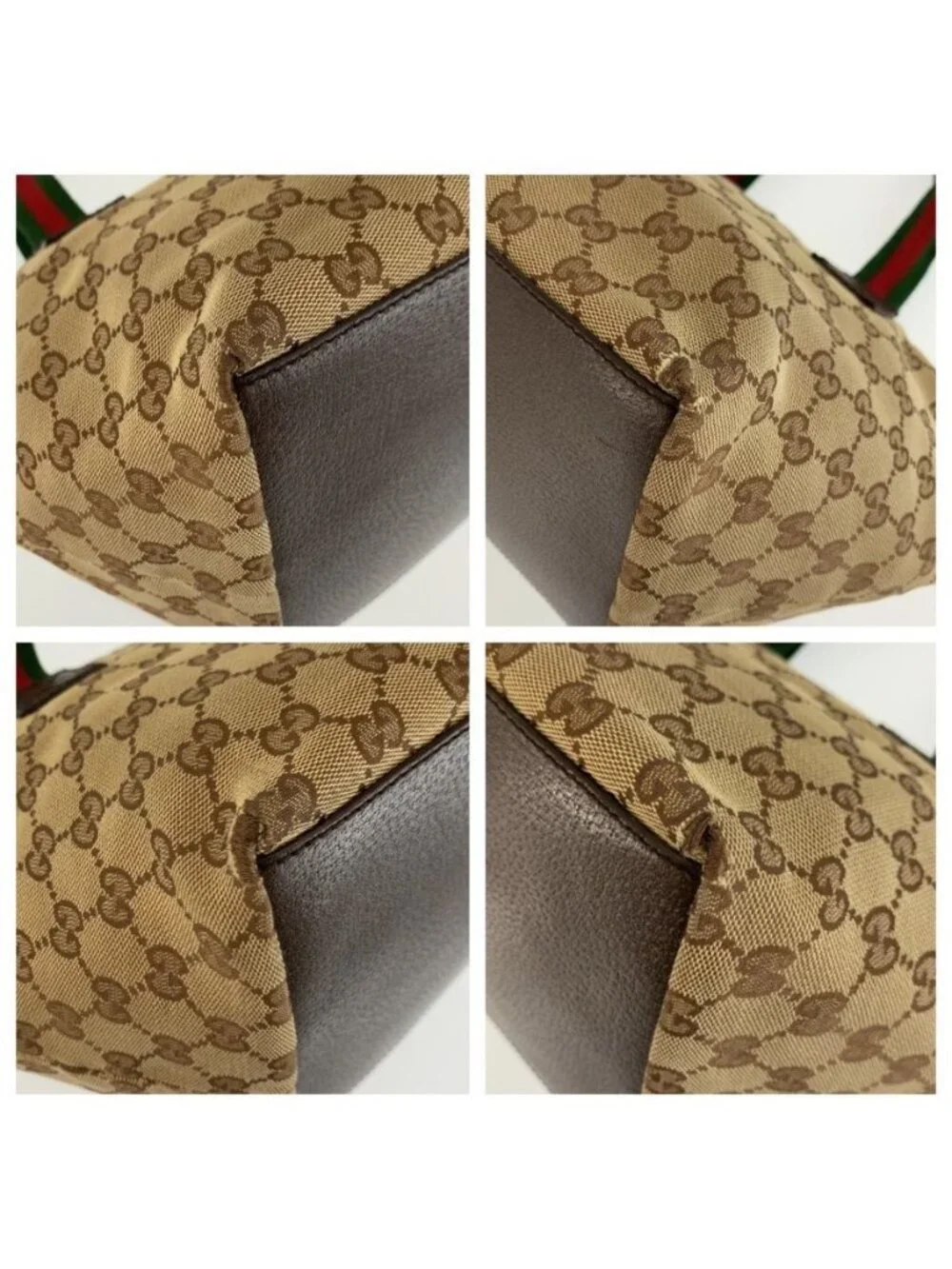 Gucci Sherry Line Beige Brown GG Canvas Tote